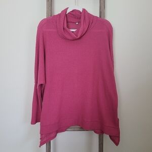 ⭐️40% Off⭐️ Rose Waffle Knit Cowl Neck Light Sweater